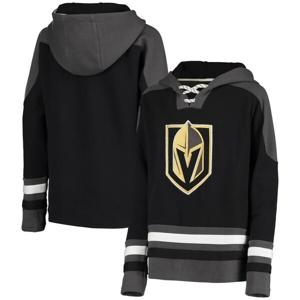 Vegas Golden Knights Youth Ageless Must-Have Lace-Up Pullover Hoodie - Black
