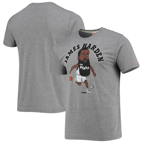 James Harden Brooklyn Nets Homage Caricature Tri-Blend T-Shirt - Heathered Charcoal