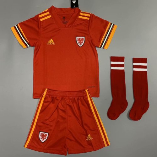 Wales 2020 Kids Home Soccer Jersey and Short Kit