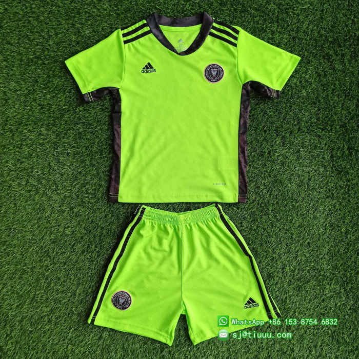 Kids Inter Miami CF 2021 Goalkeeper Soccer Jersey and Short Kit