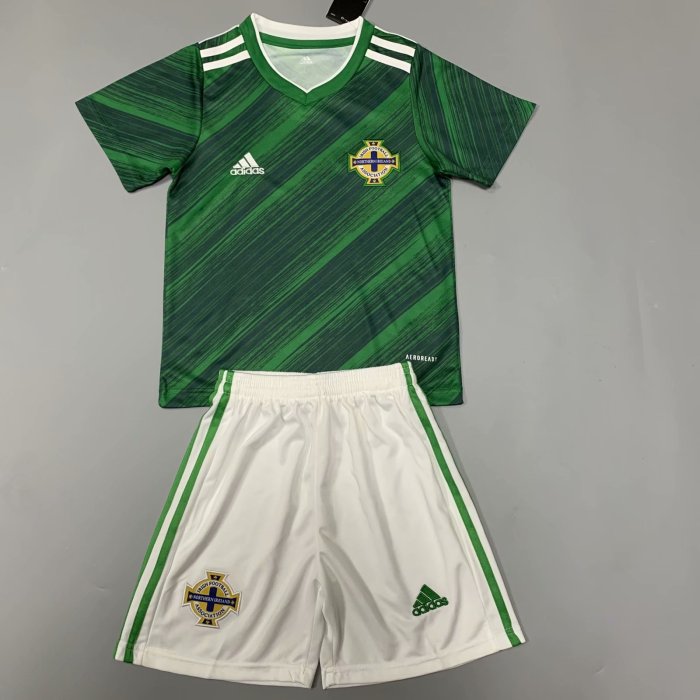 Northern Ireland 2020 Kids Home Soccer Jersey and Short Kit