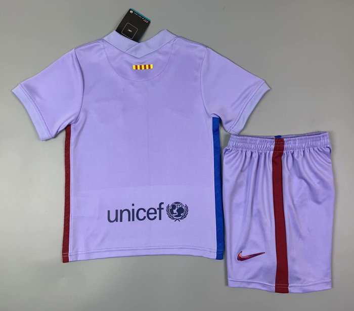 Kids Barcelona 21/22 Away Jersey and Short Kit