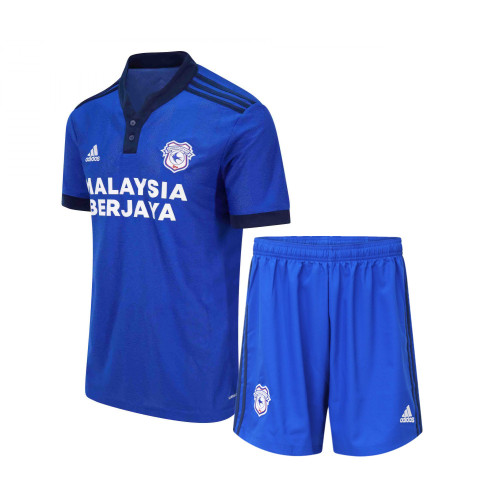 Kids Cardiff City 21/22 Home Jersey and Short Kit