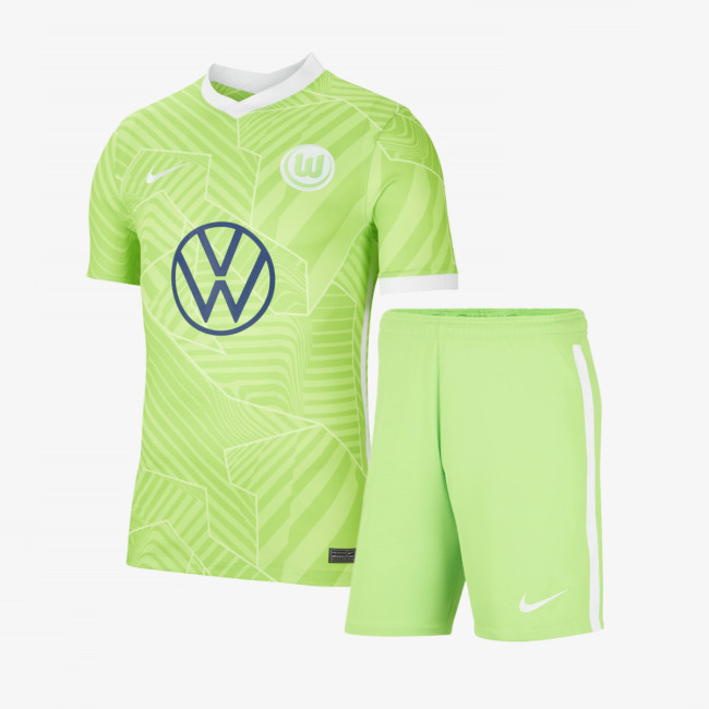 Kids VfL Wolfsburg 21/22 Home Jersey and Short Kit