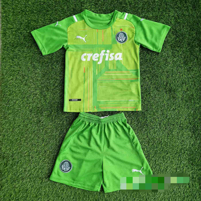 Kids Palmeiras 2021 Goalkeeper GK1 Soccer Jersey and Short Kit