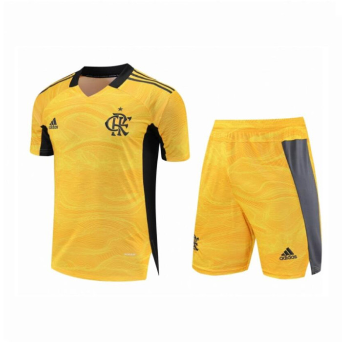 Kids Flamengo 2021 Goalkeeper Jersey and Short Kit - Yellow