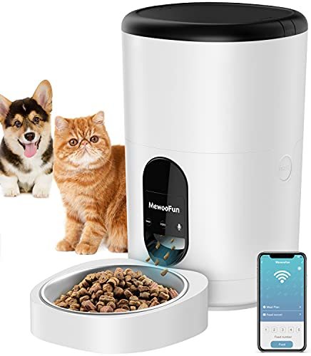 Cat Feeder Automatic WiFi Enabled 4L Pet Food Dispenser for Cats and Dogs,Timed Pet Feeder with Desiccant Bag for Dry Food Portion Control Up to 10 Meals Per Day & 10s Voice Recorder Portion Control