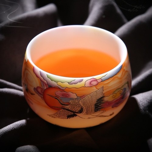 Colourful Crane Coffee & Tea Cup (White）