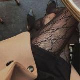 Hot Sexy Women's France Symbol G Tights Letter Design Black And White Hollow Out Hosiery