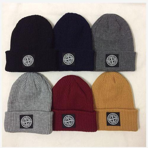 New Autumn And Winter Tide Brand Stone Island Knitted Wool Hat Warm And Windproof Hat Fashion Street