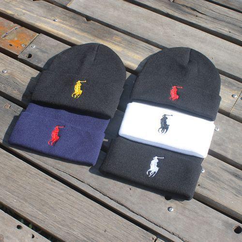 Raiph Lauren Women Hat Men Knit Hat Cap Simple Solid Color Wool Hat Winter Warm Beanie Skullies Hat