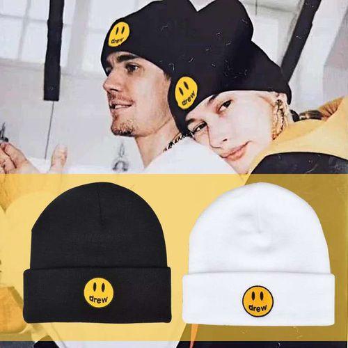 Drew House Smiley Hat Justin Bieber Embroidery Woolen Hat Knitted Hat Men Women Genderless Cold Hat