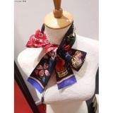 Silk Scarf Bow Girls Print Ribbon Hair Bows Tie Bag Accesseries