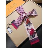 Silk Scarf Bow Girls Print Ribbon Hair Bows Tie Bag Accesseries