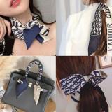 Thin Narrow Silk Scarf Women Bag Neckerchief Headband For Ladies Bag Ribbons Small Wrist