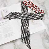 Thin Narrow Silk Scarf Women Bag Neckerchief Headband For Ladies Bag Ribbons Small Wrist