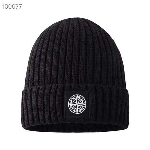 Popular Logo Knit Hat Autumn Winter Hat New Beaded Hat Warm Cover Head Hip Hop Trend