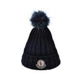 Moncler Luxury Fox Fur Ball Cap Pom Poms Winter Hat For Women Girl 's Hat Knitted Beanies Cap Thick