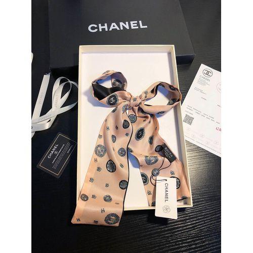 Silk Scarf Double Bow Women Print Ribbon Hair Bows Tie Bag Accesseries
