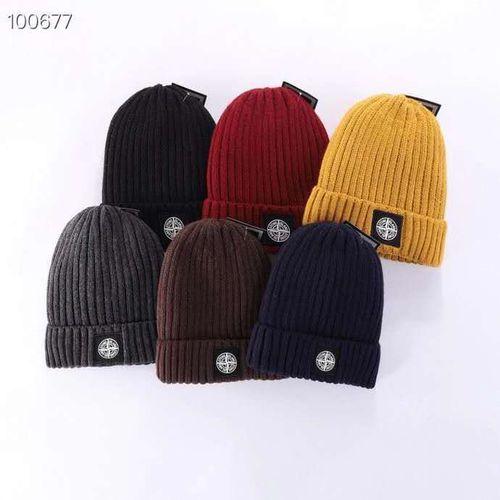 Popular Logo Knit Hat Autumn Winter Hat New Beaded Hat Warm Cover Head Hip Hop Trend