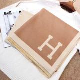 Hermes Women Classic Double Color Wool Scarf