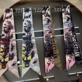Striped Silk Scarf Female Imitation Silk Long Scarf Small Scarf Decoration Wild Tie Bag