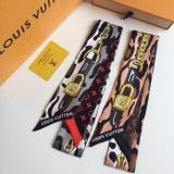 Silk-like Scarf Double Bow Women Print Ribbon Hair Bows Tie Bag Accesseries