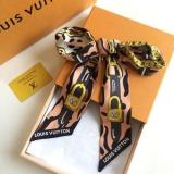 Silk-like Scarf Double Bow Women Print Ribbon Hair Bows Tie Bag Accesseries