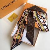 Silk-like Scarf Double Bow Women Print Ribbon Hair Bows Tie Bag Accesseries