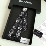 Silk-like Scarf Double Bow Women Print Ribbon Hair Bows Tie Bag Accesseries