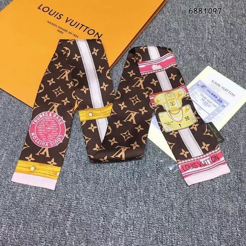 Women Silk-like Scarf Double Bow Women Print Ribbon Hair Bows Tie Bag Accesseries