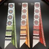 Striped Silk Scarf Female Imitation Silk Long Scarf Small Scarf Decoration Wild Tie Bag