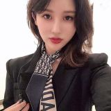 Silk-like Scarf Double Bow Women Print Ribbon Hair Bows Tie Bag Accesseries