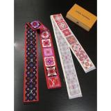 Silk-like Scarf Double Bow Women Print Ribbon Hair Bows Tie Bag Accesseries