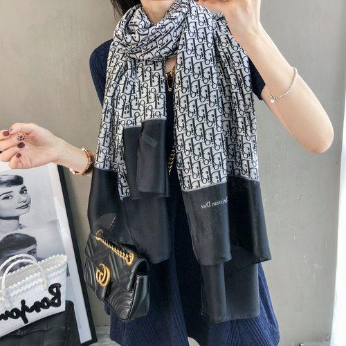 High Quality Fashion Spring and Autumn Brand Silk Scarves Timeless Classic Super Long Shawl Fashion Women's Soft Silk Scarves
