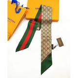 Silk-like Scarf Double Bow Women Print Ribbon Hair Bows Tie Bag Accesseries