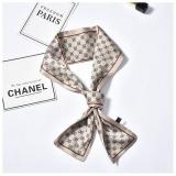 Striped Silk Scarf Female Imitation Silk Long Scarf Small Scarf Decoration Wild Tie Bag