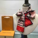 Silk-like Scarf Double Bow Women Print Ribbon Hair Bows Tie Bag Accesseries