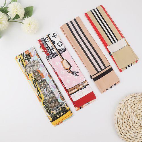 Belt printing ladies silk fashion all-match small scarf Long silk scarf headband spring and summer