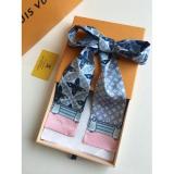Silk-like Scarf Double Bow Women Print Ribbon Hair Bows Tie Bag Accesseries
