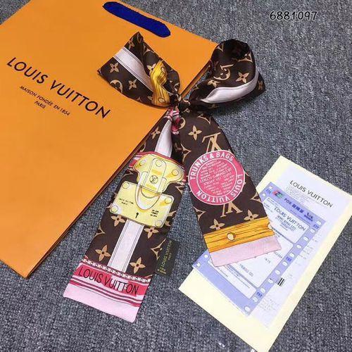 Women Silk-like Scarf Double Bow Women Print Ribbon Hair Bows Tie Bag Accesseries