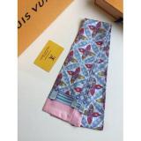 Silk-like Scarf Double Bow Women Print Ribbon Hair Bows Tie Bag Accesseries