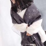 Flower Pattern Thick Imitation Cashmere Knit Scarf Multifunctional Female Scarf Scarf 180*30CM