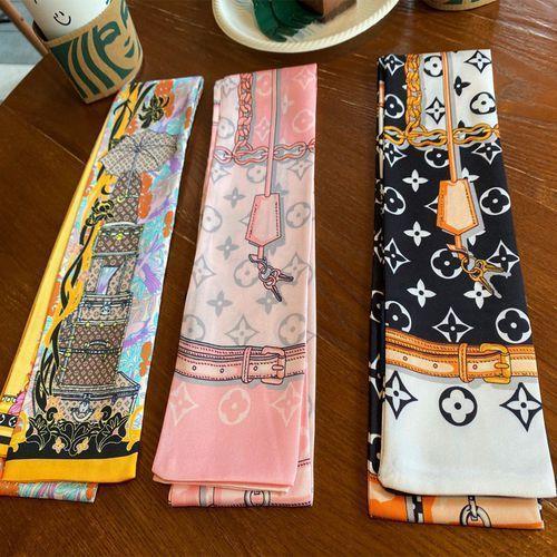 Belt printing ladies silk fashion all-match small scarf Long silk scarf headband spring and summer