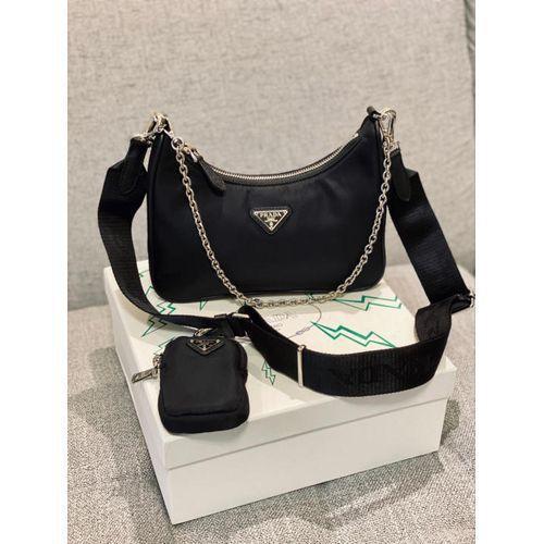 New Fashion Black Hobo Three-in-one Messenger Bag High Quality Fashion Street Casual