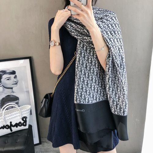 High Quality Fashion Spring and Autumn Brand Silk Scarves Timeless Classic Super Long Shawl Fashion Women's Soft Silk Scarves