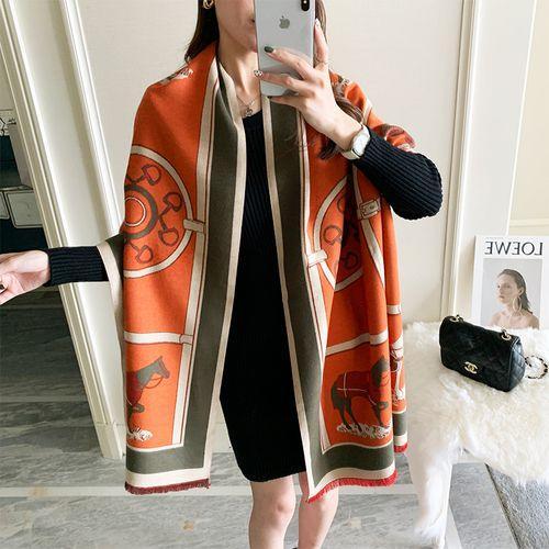 Autumn And Winter Korean Style Warm Cashmere Scarf Women's All-match Dual-purpose Thickened