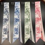 Striped Silk Scarf Female Imitation Silk Long Scarf Small Scarf Decoration Wild Tie Bag