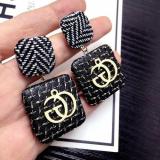 Women's fashion GG flannel striped earrings