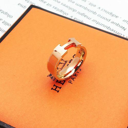Classic Style Vintage Design Letter H Colorful Ring 14k Gold Woman